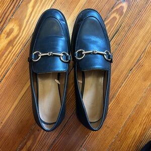 H&M Black Loafers with Gold Accent